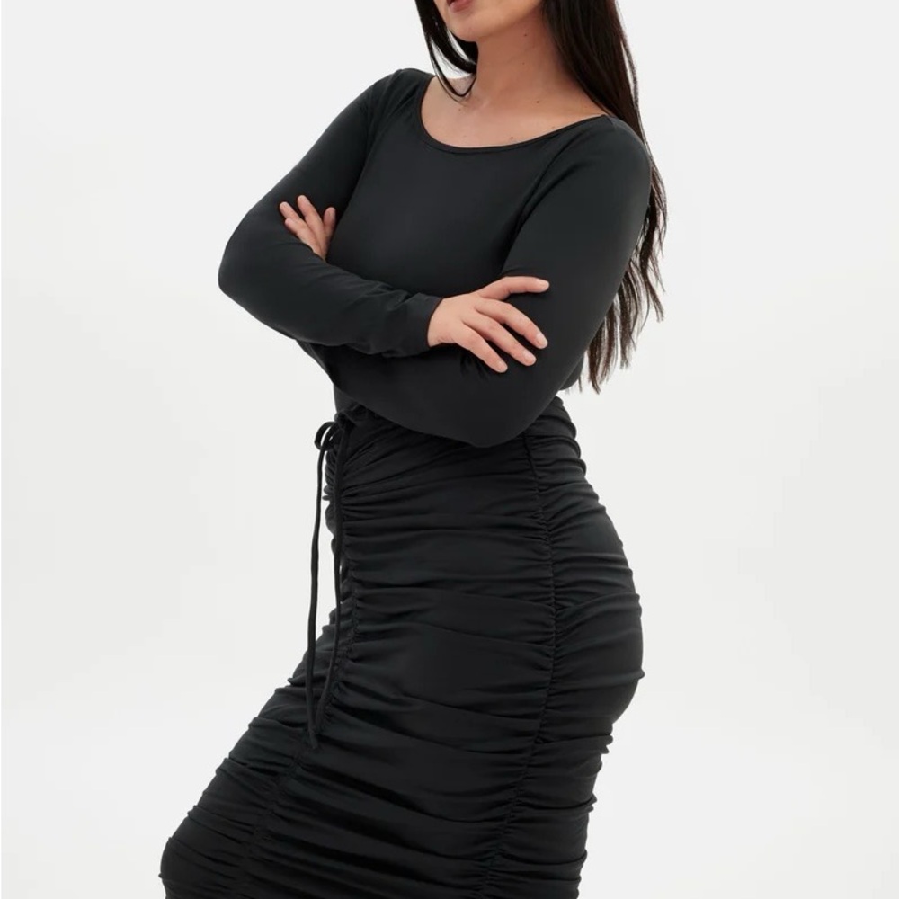 NWOT Girlfriend Collective Elegant Black Long Sleeve Dress/Bodysuit XXL
